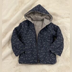Giggle Children's Reversible Space Puffer Jacket - Navy and Gray